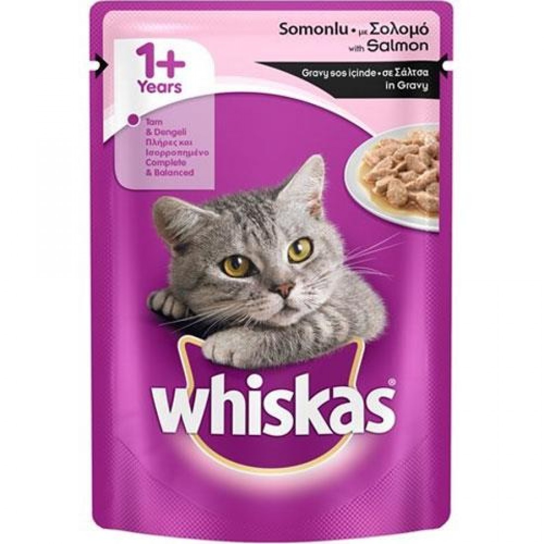Whiskas Pouch Somon Balıklı Kedi Maması 100 gr 7/24 Kozmetik